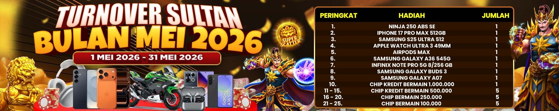 SPESIAL EVENT TURNAMENT TURNOVER SULTAN APRIL 2026
